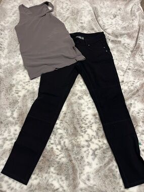 Athleta Black Skinny Ponte Pants and Tank Top Bundle-Small